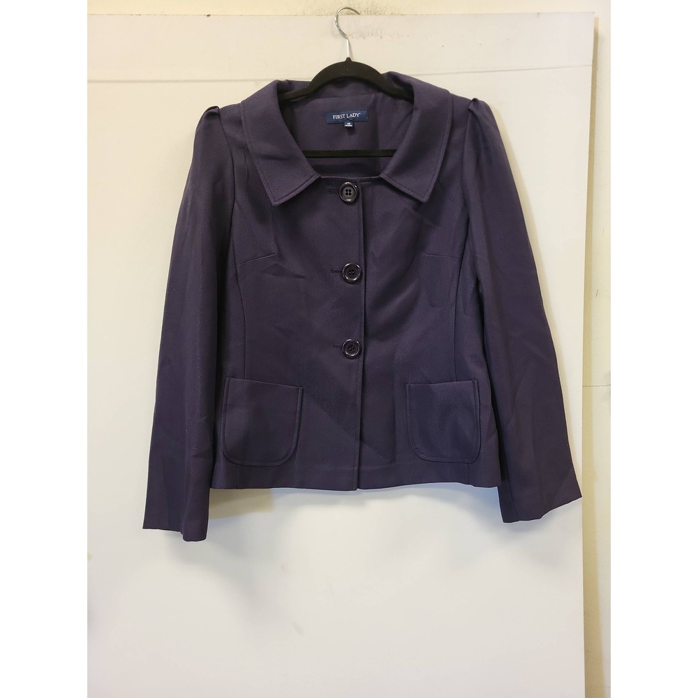 First‎ Lady Blazer Womens Size 10 Purple Jacket Career Business Coat Ladies